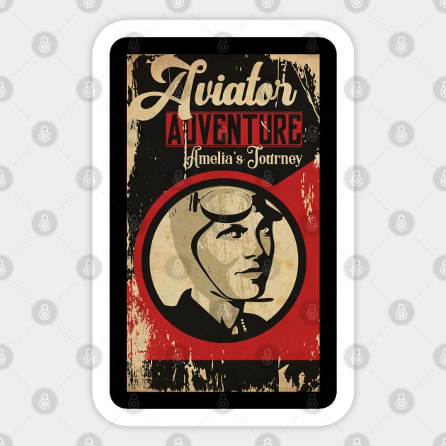 Vintage Aviator Adventure Sticker by CTShirts